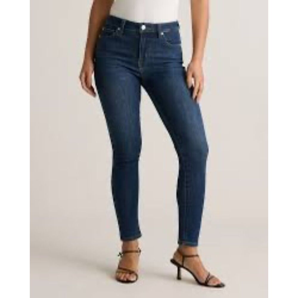 Quince Dark Wash Skinny Jeans, size 30